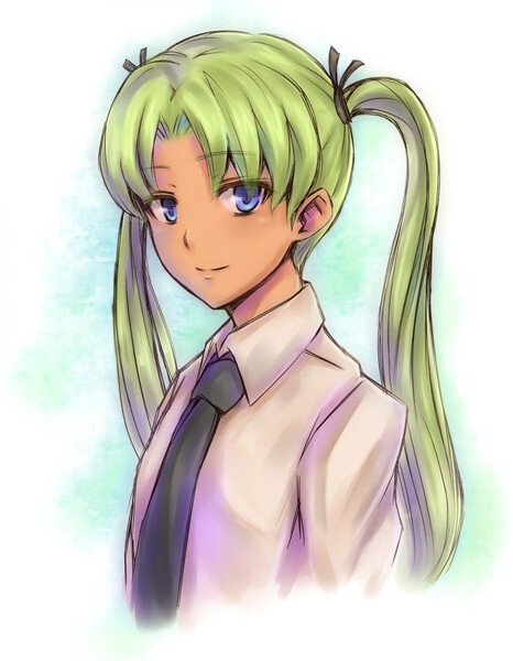 アニメ風金髪キャラクターイラスト 金髪 ショート 女性 キャラクター 女の子のキャラクターで,外国