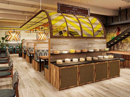 「スパイスBBQ ニコル」には、30種類以上のスパイスや同店オリジナルブレンドのスパイスまでが店の中央にズラリ並びます