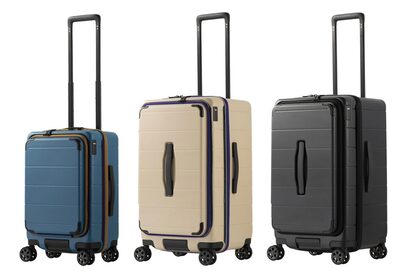 「テオフィールド」 「05161（機内持ち込みサイズ）」￥35,200／H54×W36×D25㎝ 「05162（預かり入れサイズ）」￥41,800／H67×W40×D34㎝