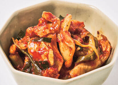 【第4位】チャンジャキムチ／￥648　「タラとニラの風味がとてもいい仕事してます」（中本）