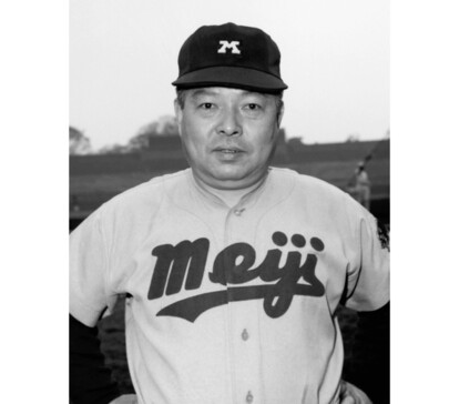 明治大学野球部総監督の島岡吉郎氏(1911~89)。同じ明大ラグビー部の北島忠治監督とともに名物監督として有名だった。愛称は「御大」(写真:共同通信)