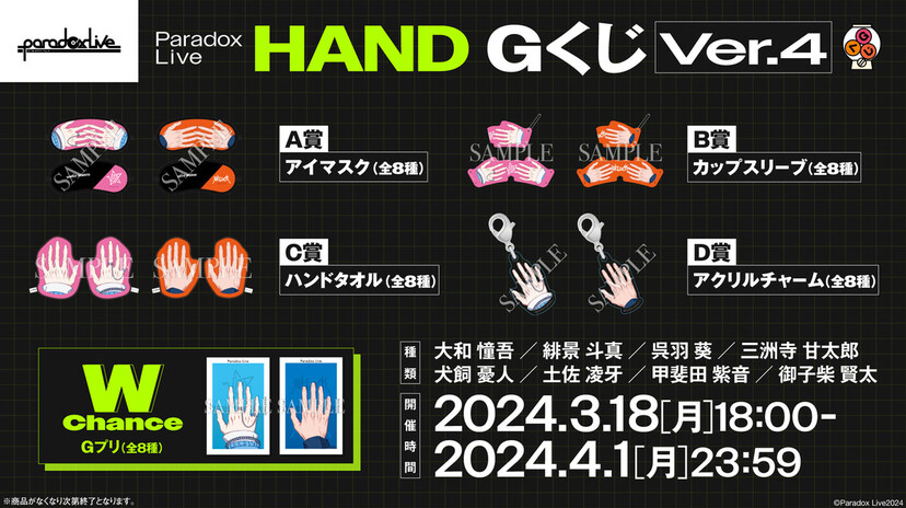 狂気！『パラライ』“手のイラストのみ”グッズが「Gくじ」登場で