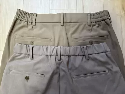 第1位 【コスパ最強モノ 徹底比較】ユニクロ VS 無印良品 どちらが優秀!? 3,990円で買えるタックワイドパンツを履き比べてみた/ウエスト部分の比較