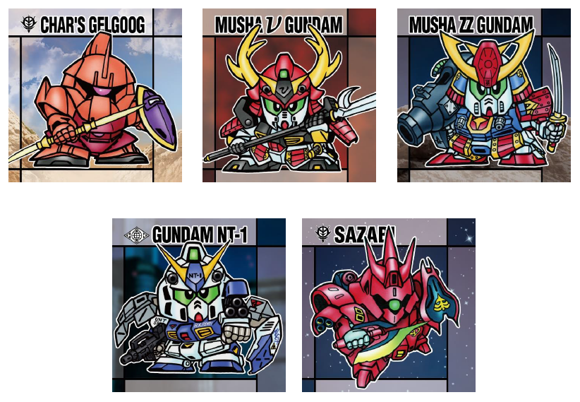 元祖SDガンダムスナック　27 騎士スペリオルドラゴン 13 武者頑駄無 元祖SDガンダム』のシール付きスナックが6月発売。νガンダムや