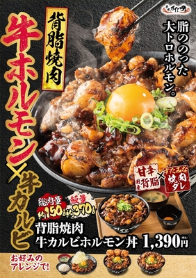 伝説のすた丼屋「背脂焼肉牛カルビホルモン丼」