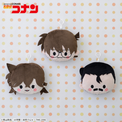 名探偵コナン きゃらまる ぬいぐるみパスケース“コナン&蘭&小五郎”