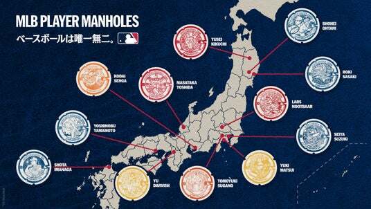 【限定品】日本人メジャーリーガー12人のマンホールステッカー コンプリート 日本人MLB12選手の「物語」を12のデザインで刻むMLBオリジナル