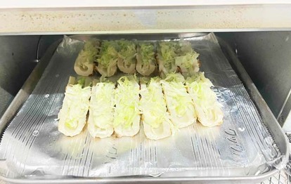 『お好み焼き風ちくわ』を作る写真