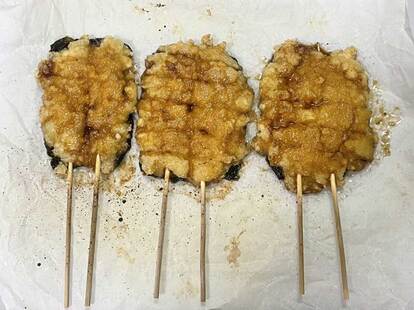 タレを付けてトースターで焼く