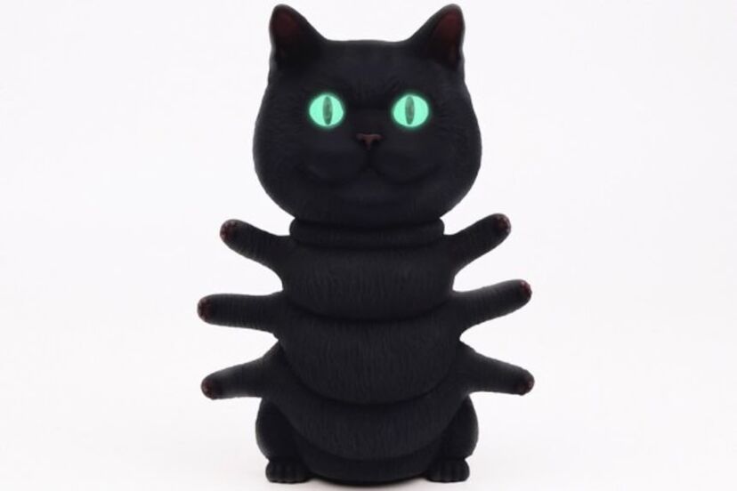猫好き、イモムシ好きは一挙両得グッズ。頭部や胴体が動く可動