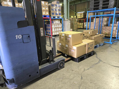 リーチフォークで運搬体験