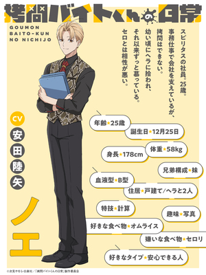 ノエ CV:安田陸矢 (C)次見やをら・白泉社/「拷問バイトくんの日常」製作委員会