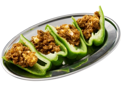 肉みそクリームチーズピーマン(カレー風味)