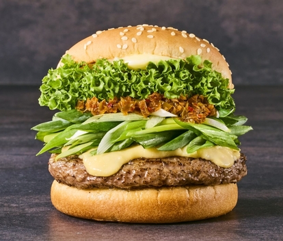 九条ネギと西京味噌の黒毛和牛バーガー