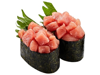 『特盛中とろぶつ軍艦』二貫410円~