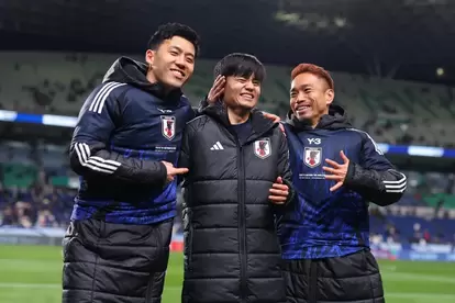 トルシエ氏が注目選手に挙げた、(左から)遠藤、久保、長友。経験豊富なメンバーがお互いをカバーして勝利を目指す