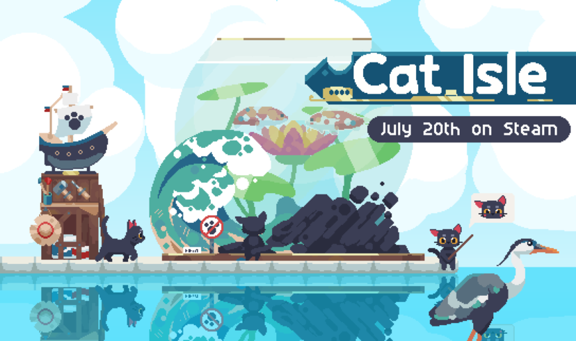 猫たちが暮らす小さな島にお店を建てて街を発展させていくゲーム