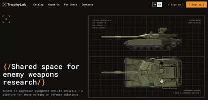 ウクライナが6月に公開したウェブプラットフォーム「トロフィーラボ」。戦場で鹵獲したロシア製兵器の情報を公開し、多角的な分析を共有する仕組みだ