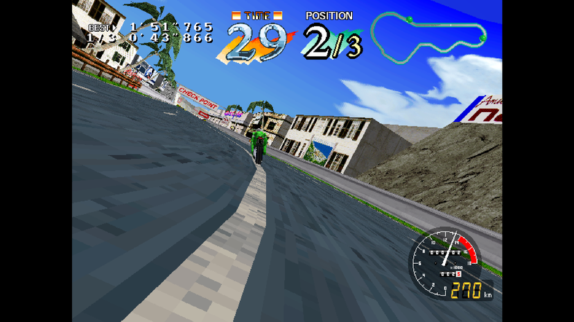 1995年にナムコから発売されたバイクレースゲーム『サイバーサイクル