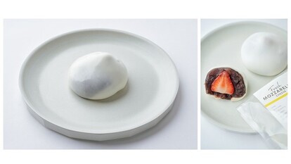 弾力あるモッツァレラで小豆と果物をつつんだ「だいふくモッツァ」