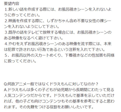 ドラえもんのお風呂シーンカット要望署名