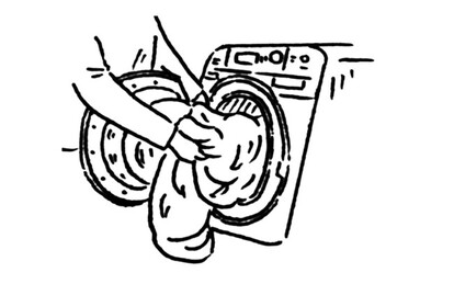 丸洗いイメージ：丸洗いできるので、清潔に使用できる。