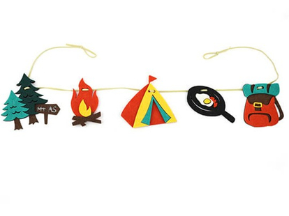 「フェルトガーランド Camp 21」価格:319円/サイズ:W70×D1×H9cm/サイトに飾るだけで雰囲気アップ!