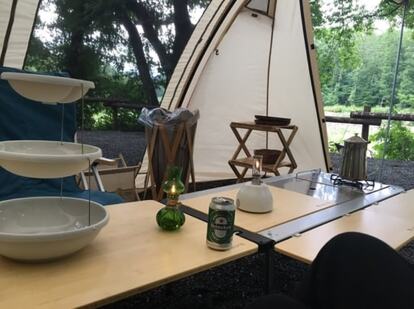 塗装前のキャンプテーブル