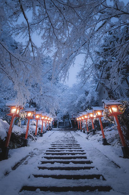 雪で幻想的な京都の神社 詩情豊かな風景写真が美しい ニコニコニュース