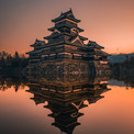 国宝・松本城の“鏡写し”な朝焼け風景に称賛　これは「逆さ富士」ならぬ「逆さ城」