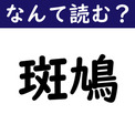 【なんて読む？】今日の難読漢字「斑鳩」