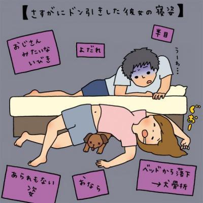 イラストコラム さすがにドン引きした彼女の寝姿 ニコニコニュース