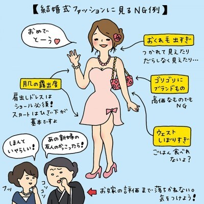 結婚式ファッションに見るng例 イラストコラム ニコニコニュース