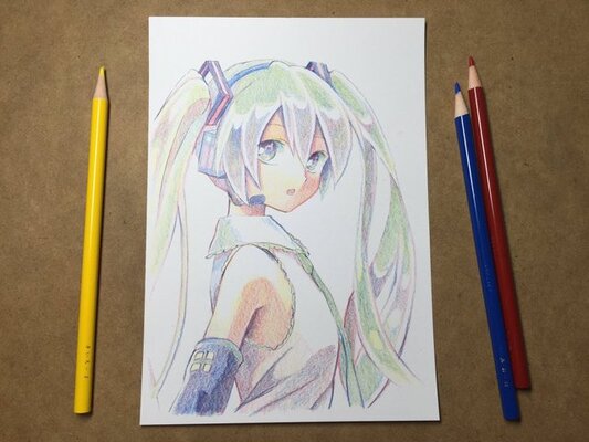 赤青黄の3色だけで描いた初音ミクが美しい もはや魔法の領域 ニコニコニュース