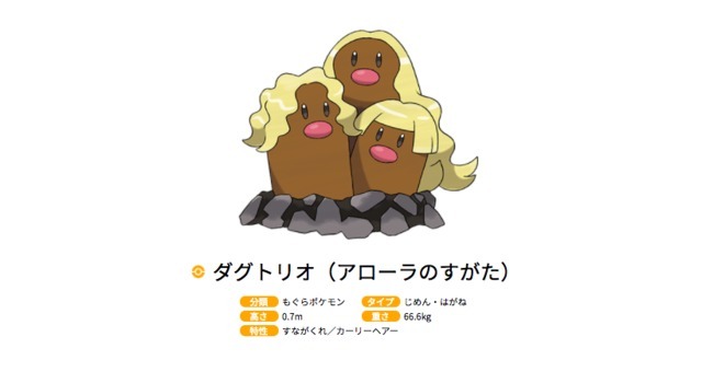 ポケモン サンムーン ディグダとダグトリオが金髪に 絶妙に似合ってる ニコニコニュース