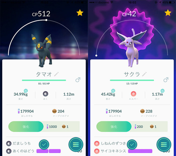 速報 キター ポケモンgo 既に新ポケモンが放流 イーブイもブラッキー エーフィに タマオ サクラ で進化可能 ニコニコニュース