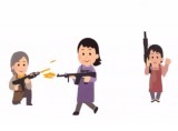 シュール フリー素材の エアガンで猿と戦う主婦のイラスト を動かしてみた ニコニコニュース シュール フリー素材の エアガンで猿と戦う主婦のイラスト を動かしてみた ニコニコニュース