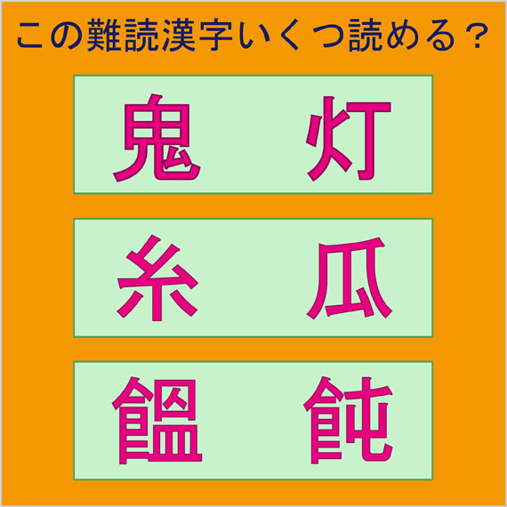 この難読漢字いくつ読める 全部読めたら天才かも ニコニコニュース この難読漢字いくつ読める 全部読めたら天才かも ニコニコニュース