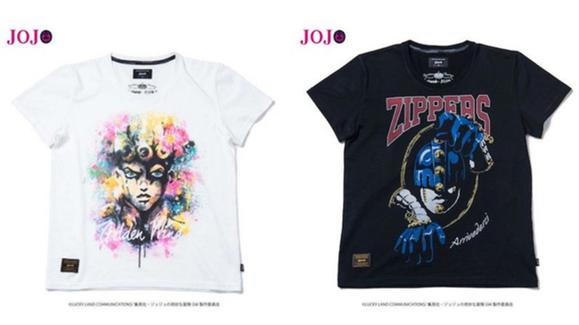 ジョジョ 5部よりオシャレなコラボtシャツやジョルノとブチャラティをイメージしたアイテムが登場 ニコニコニュース ジョジョ 5部よりオシャレなコラボtシャツやジョルノとブチャラティをイメージしたアイテムが登場 ニコニコニュース