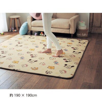 線画タッチのツムツムたちの総柄 ベルメゾン ディズニーデザイン 低反発ウレタン入り撥水ラグ ニコニコニュース