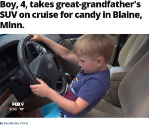 4歳児 チョコレートを買いに行きたくて 祖父の車を運転 米 ニコニコニュース