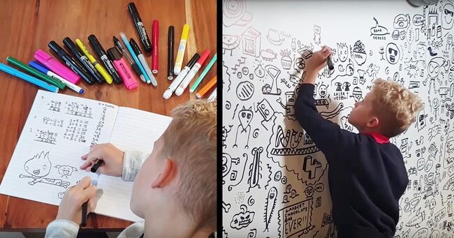 授業中に落書きばかりしていた問題児 しかし絵の才能を見抜いた先生のおかげでレストランの壁絵を描くアーティストになり話題 ニコニコニュース 授業中に落書きばかりしていた問題児 しかし絵の才能を見抜いた先生のおかげでレストランの壁絵を描くアーティストになり話題 ニコニコニュース