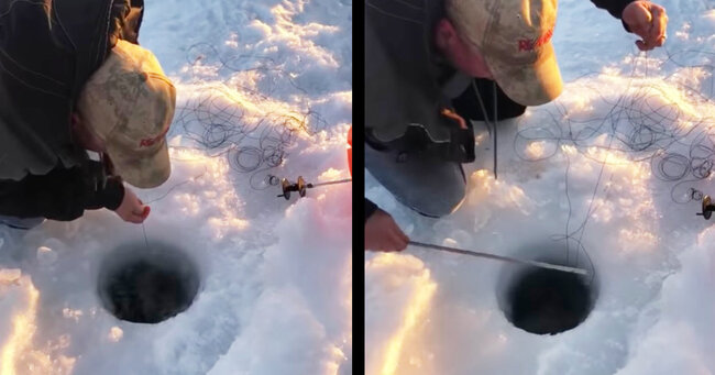 ワカサギかと思ったら 湖の穴釣りでとんでもない大物の魚が釣り上げられる動画が話題に ニコニコニュース ワカサギかと思ったら 湖の穴釣りでとんでもない大物の魚が釣り上げられる動画が話題に ニコニコニュース