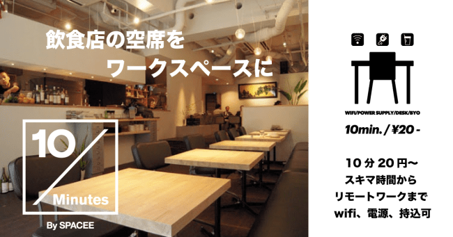 飲食店支援 リモートワーク支援第二弾 リモートワークで手軽に利用できる10分円からのワークスペース 10minut ニコニコニュース 飲食店支援 リモートワーク支援第二弾 リモートワークで手軽に利用できる10分円からのワークスペース 10minut ニコニコニュース