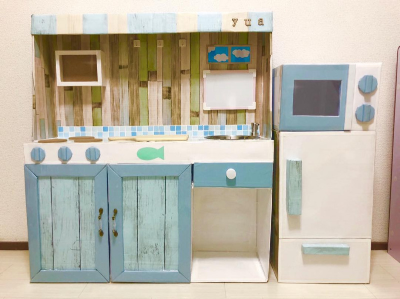段ボールに見えない 本格手作りままごとキッチンがクオリティ高すぎ ニコニコニュース