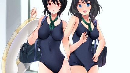 ありそうでない組み合わせ スクール水着の女の子 With 浮き輪 イラスト詰め合わせ ニコニコニュース