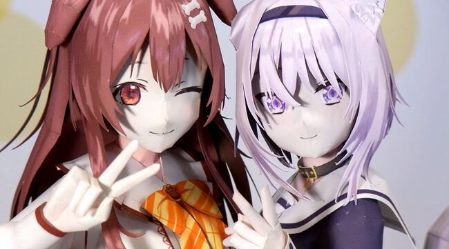 ホロライブ 戌神ころねと猫又おかゆのペーパークラフトを作ってみた ニコニコニュース ホロライブ 戌神ころねと猫又おかゆのペーパークラフトを作ってみた ニコニコニュース