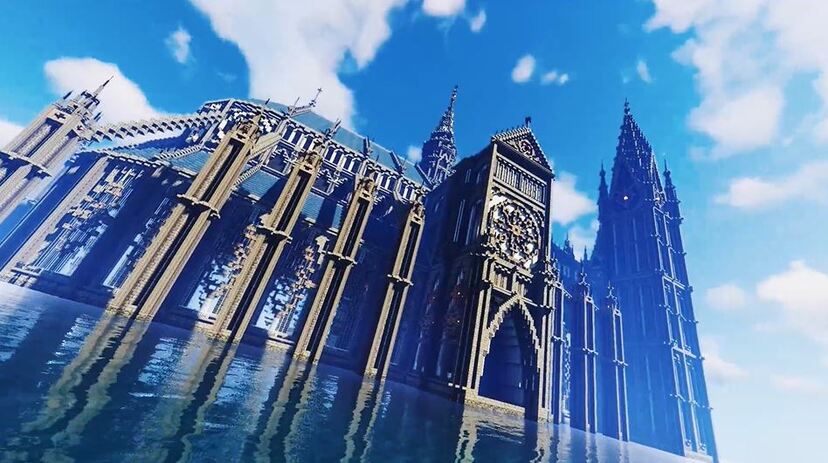 マインクラフトで 大聖堂 を作ってみた バラ窓が美しい ゴシック建築 が丁寧な作り方解説と共に完成 ニコニコニュース