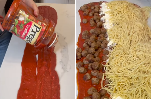 これをイタリア式と言ってしまっていいのか アメリカ人がテーブルに直接盛り付ける ダイナミックパスタの作り方を披露 ニコニコニュース