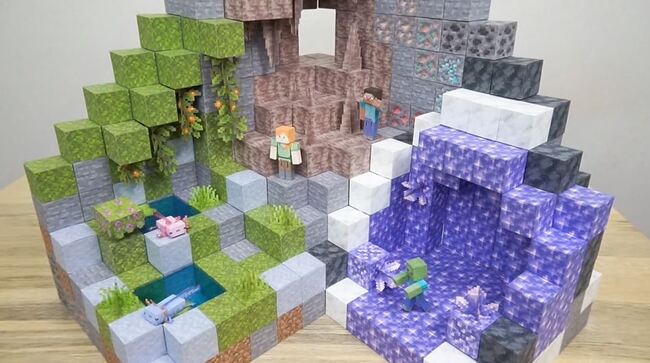 ウーパールーパーもいる Minecraft の大型アップデート 洞窟と崖 をペーパークラフトで再現してみた ニコニコニュース ウーパールーパーもいる Minecraft の大型アップデート 洞窟と崖 をペーパークラフトで再現してみた ニコニコニュース